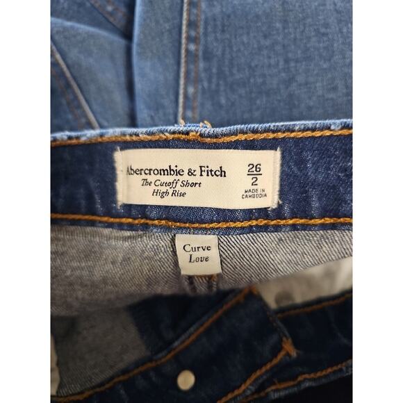 Abercrombie & Fitch The Cutoff Jean Shorts High Rise Curve Love Women's 26 2 - Picture 4 of 4